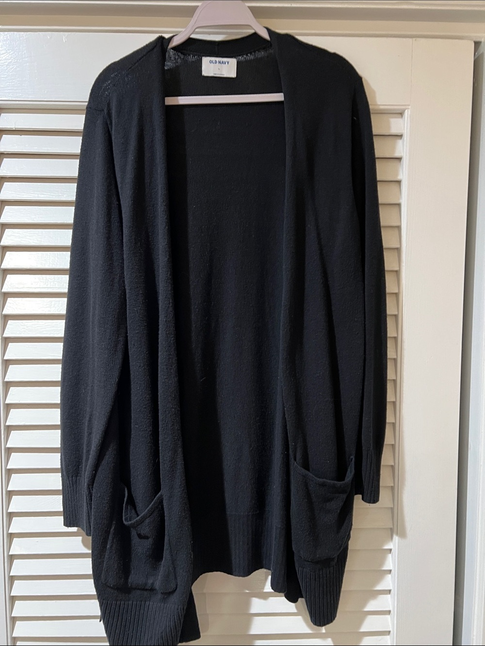 Old Navy Black Open-Front Pocket Cardigan
